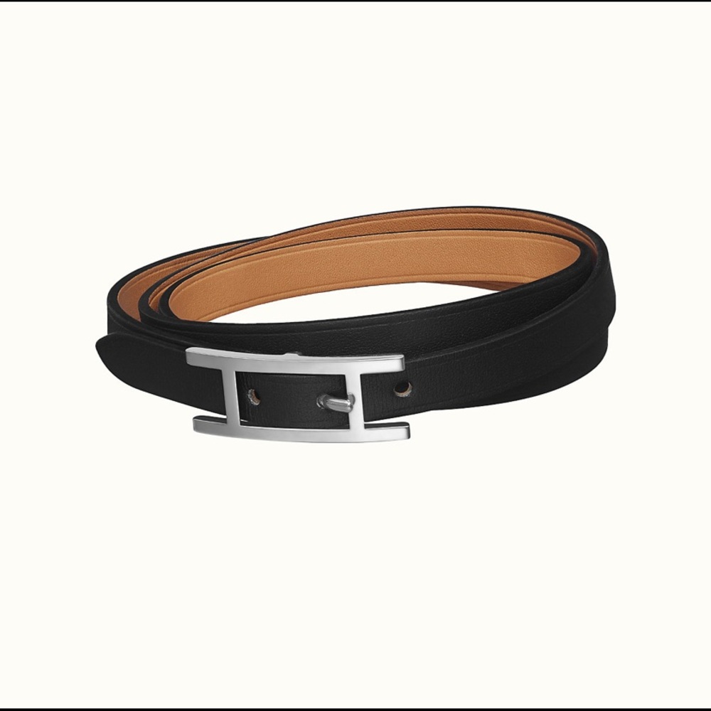 HERMES Triple tour Hapi 3 bracelet in black